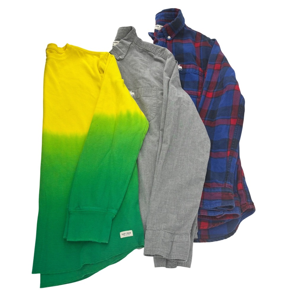 Gap Abercrombie Kids Boys Bundle 3 Shirts Thermal Flannel Oxford XXL 15/16